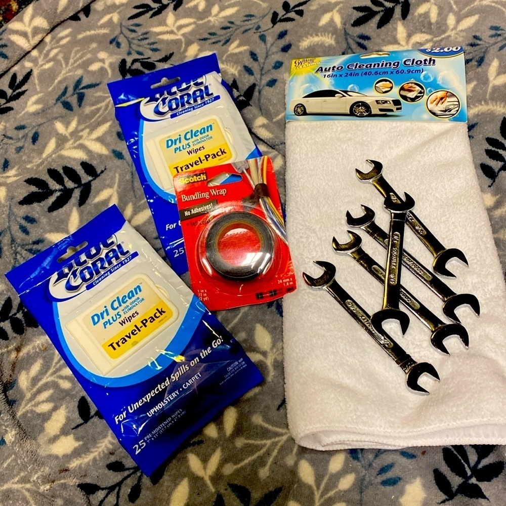 Car Care Wrenches Blue Coral Travel Wipes Bundle Truck Cleaning Set NWT